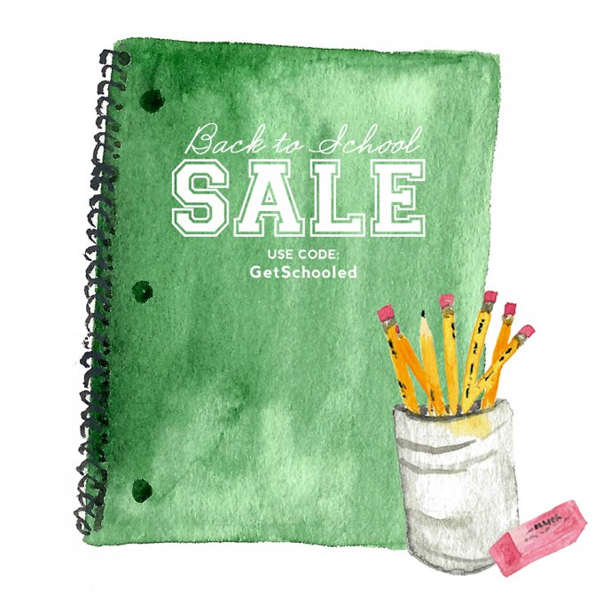 2016 Back to School Sale at Jamie Schultz Designs