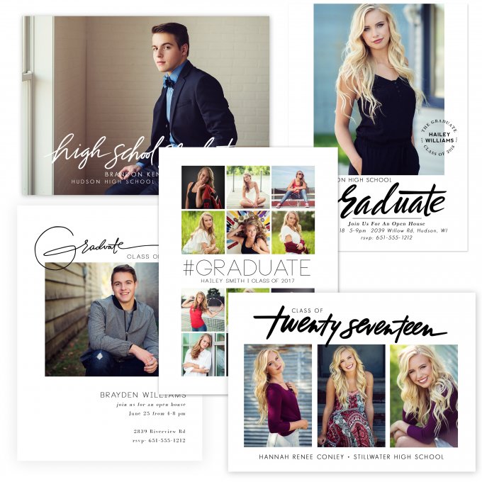 Minimalist Grad Card Templates by Jamie Schultz Designs