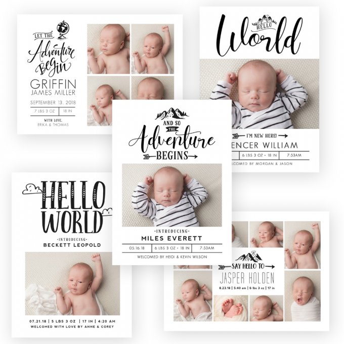 Greatest Adventure Birth Announcement Templates by Jamie Schultz Designs