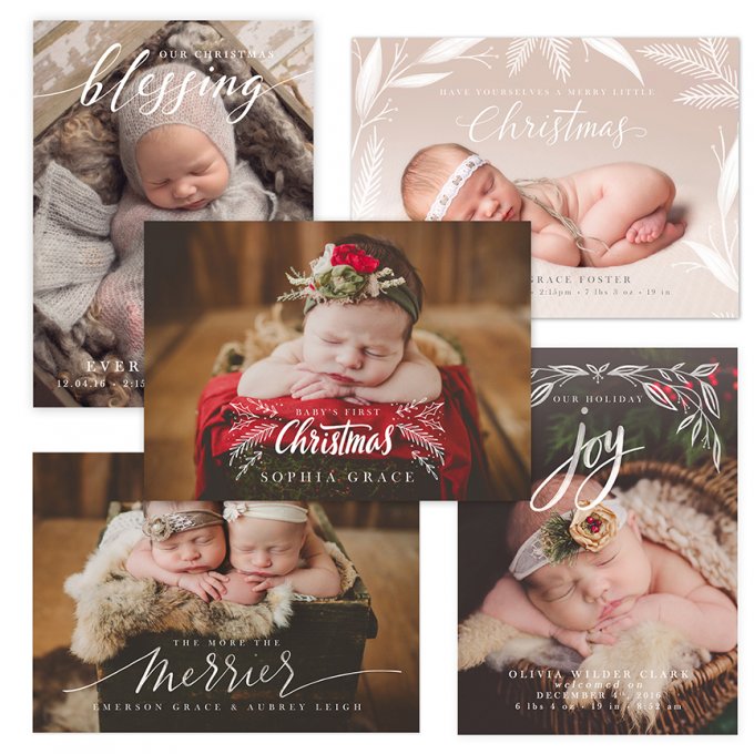 Holiday Birth Announcement Templates by Jamie Schultz Designs