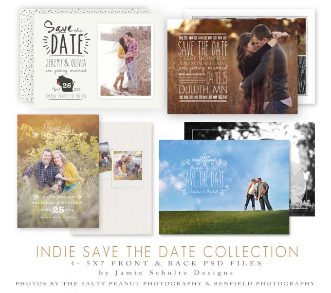 Indie Save the Date Templates by Jamie Schultz Designs