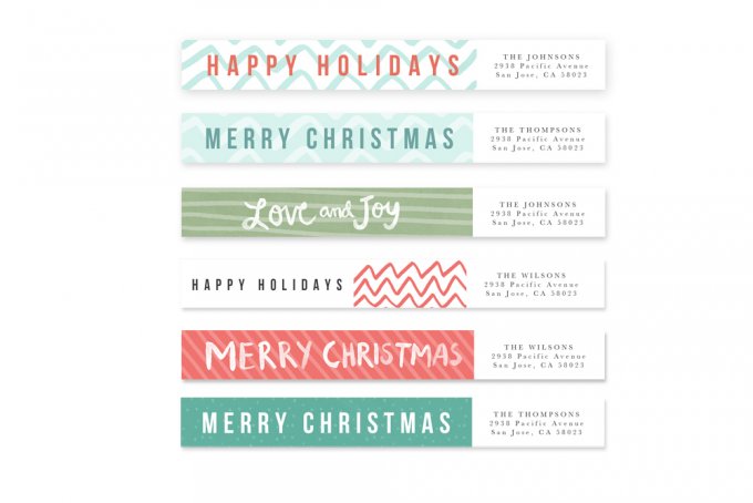 Modern Brush Holiday Card Templates by Jamie Schultz Designs