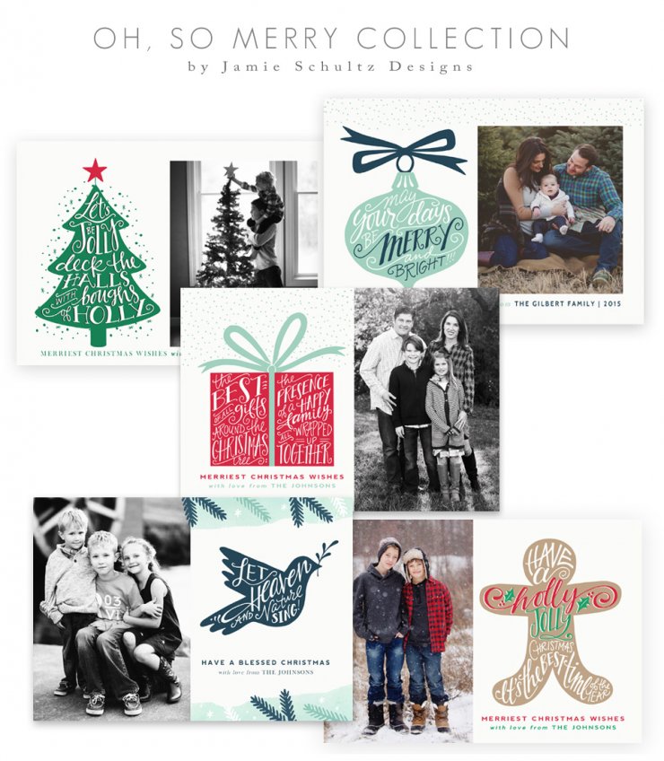 Oh So Merry Christmas Card Templates by Jamie Schultz Designs