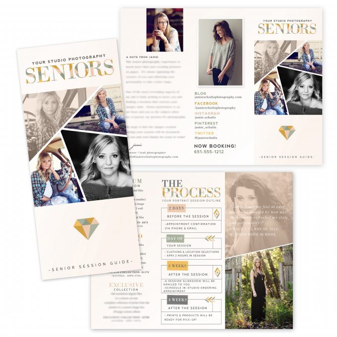 Geometric Senior Session Brochure Template by Jamie Schultz Designs